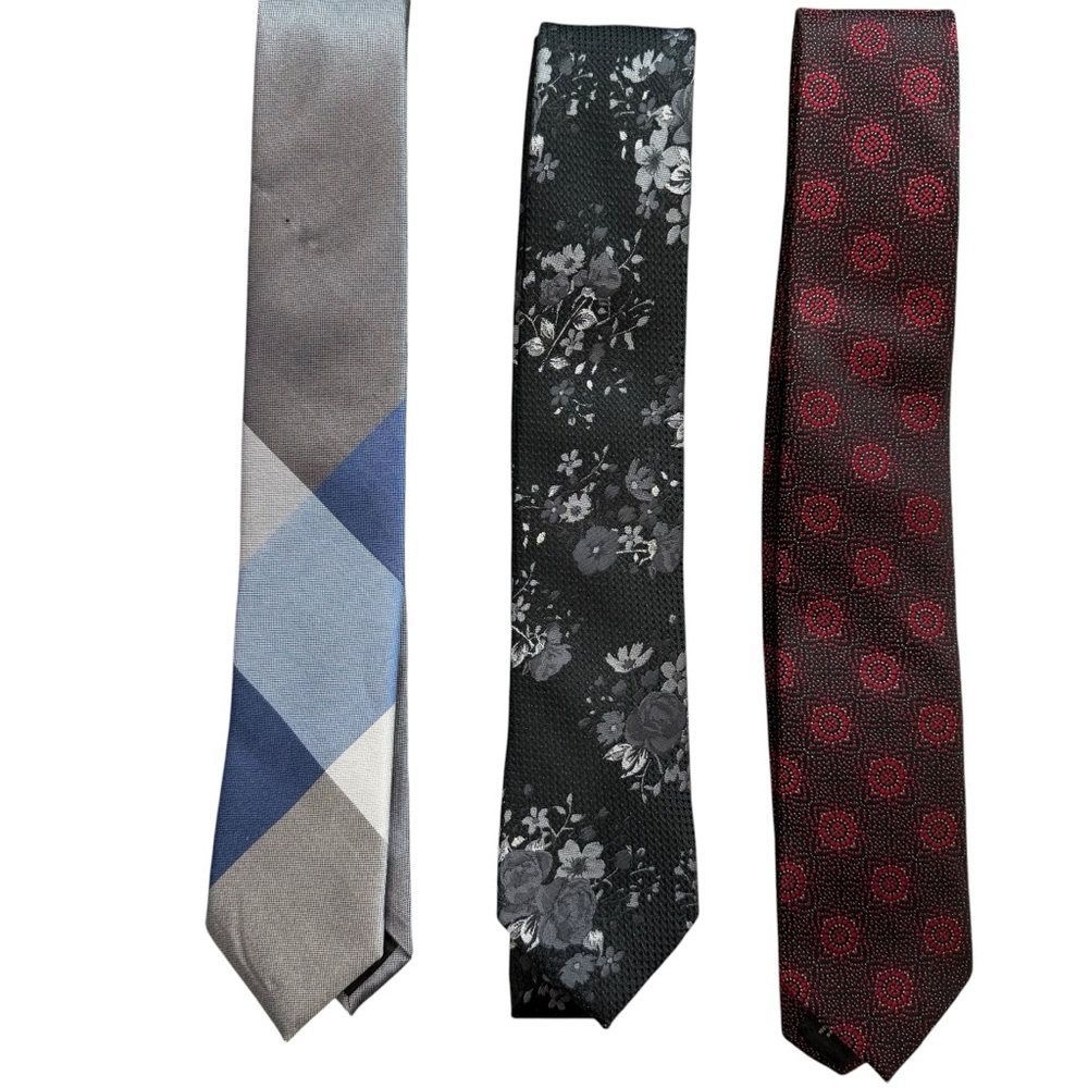 Express Men's Tie Collection - Blue, Black, Red, Navy, Floral,β Plaid - Picture 2 of 6